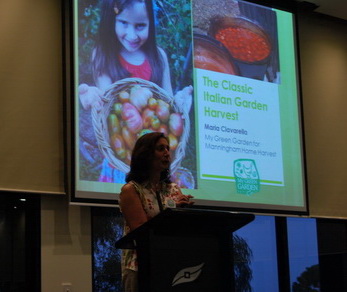 Maria giving a presentation