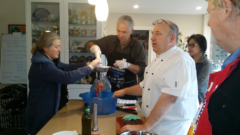 My Green Garden Mincing for sausages and salami preserving workshop