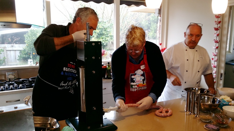 Making sausages My Green Garden Preserving workshops